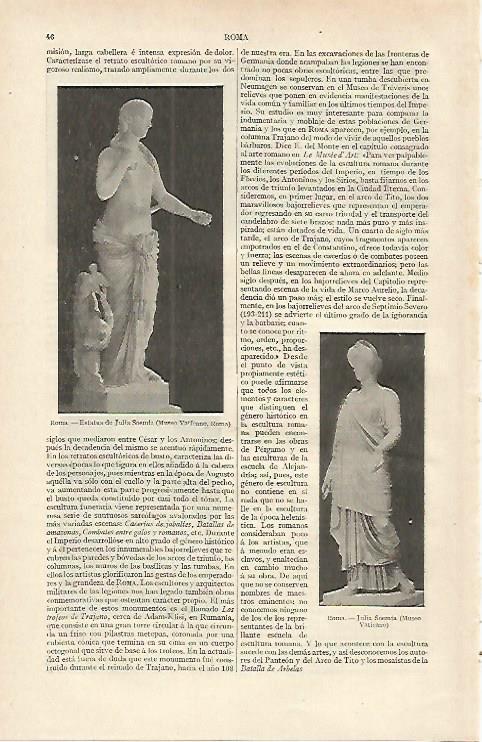 LAMINA ESPASA 16876: Estatua de Julia Soemia en Roma