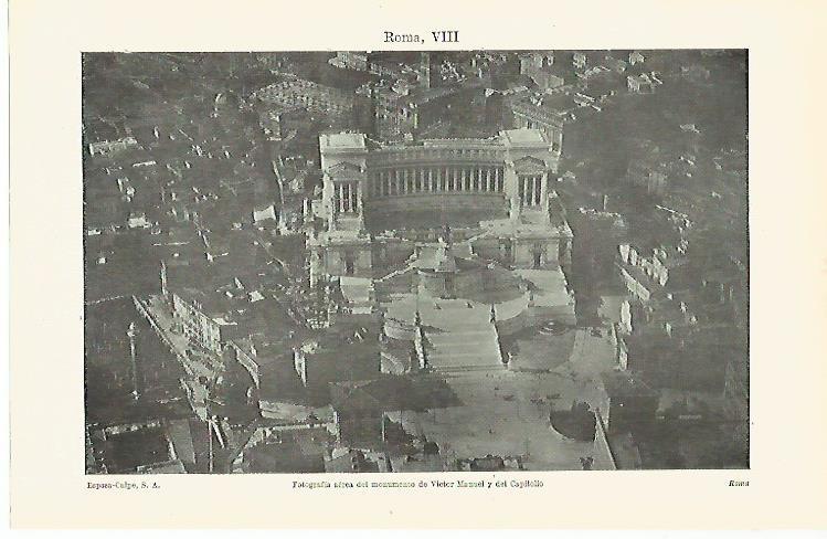 LAMINA ESPASA 16887: Fotografia aerea del monumento a Victor Manuel en Roma