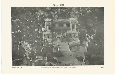 LAMINA ESPASA 16887: Fotografia aerea del monumento a Victor Manuel en Roma
