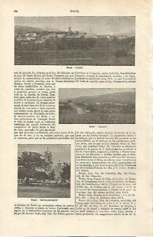 LAMINA ESPASA 16941: Lomba calvario e iglesia de Rosal Pontevedra