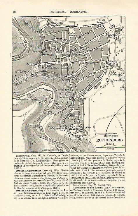 LAMINA ESPASA Alemania 16968: Plano de Rothenburg Alemania