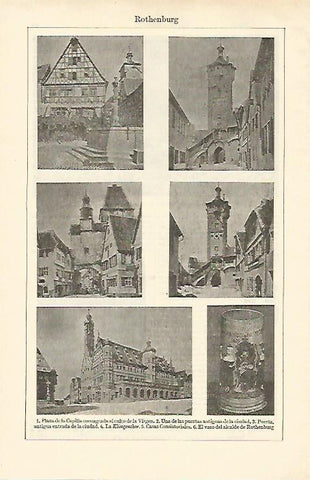 LAMINA ESPASA Alemania 16969: Vistas de Rothenburg Alemania