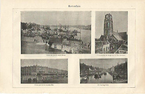 LAMINA ESPASA 16973: Vistas de Rotterdam