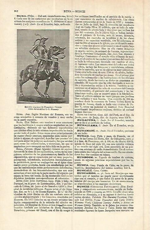 LAMINA ESPASA 17060: Estatua ecuestre de Francisco Pizarro