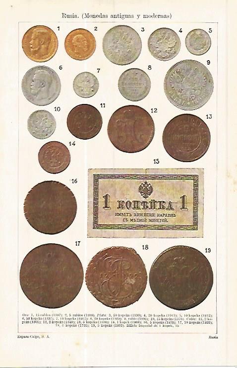 LAMINA ESPASA 17073: Monedas antiguas y modernas de Rusia