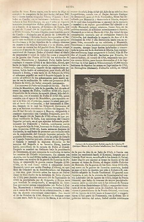 LAMINA ESPASA 17082: Carroza de la emperatriz Isabel de Rusia