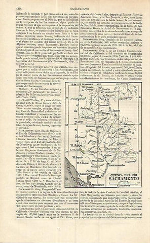 LAMINA ESPASA 17129:Mapa de la cuenca del rio Sacramento