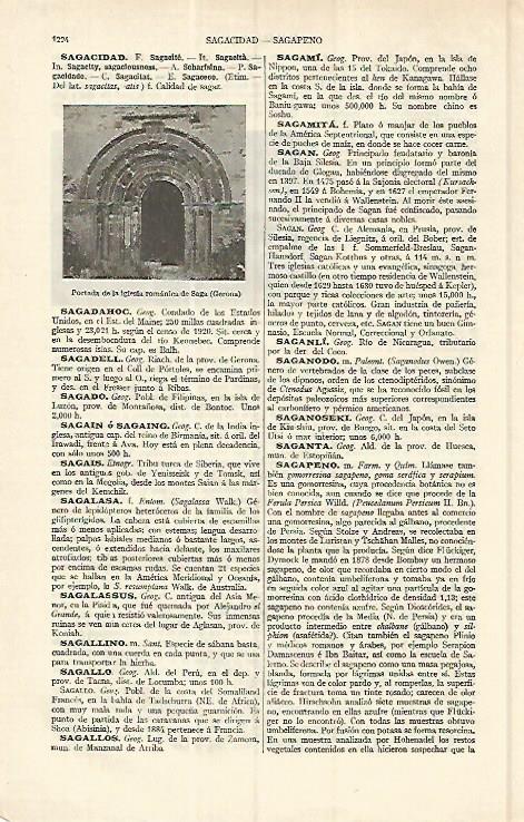 LAMINA ESPASA 17139: Iglesia de Saga Girona