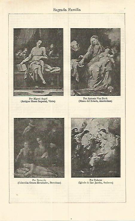 LAMINA ESPASA 17141: La Sagrada Familia por Miguel Angel Van Dyck Boroccio y Rubens