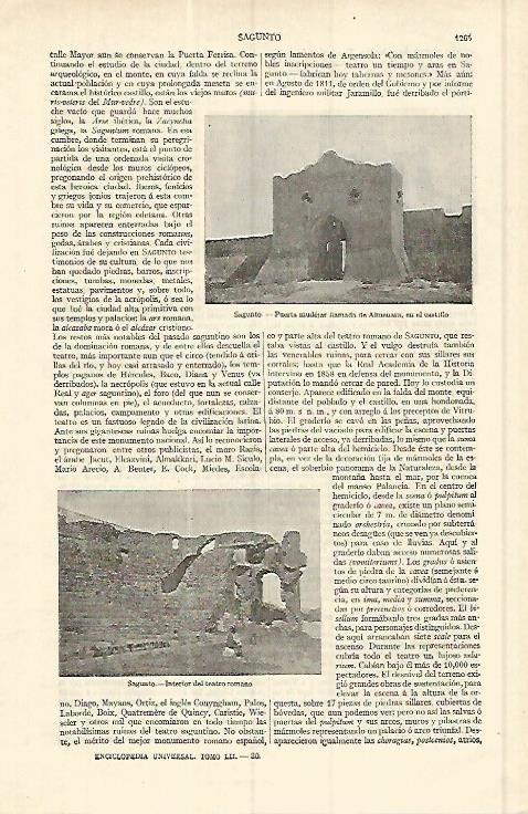 LAMINA ESPASA 17150: Puerta mudejar en Sagunto Valencia