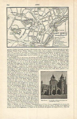 LAMINA ESPASA 17168: Plano de Saint Brieuc Francia