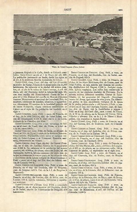LAMINA ESPASA 17170: Vista de Saint Cergues Suiza
