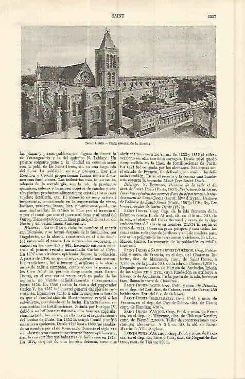 LAMINA ESPASA 17175: Abadia de Saint Denis