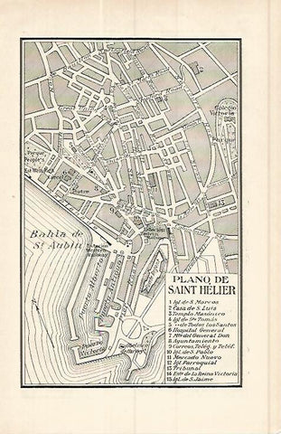 LAMINA ESPASA 17185: Plano de Saint Helier