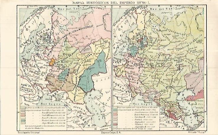LAMINA ESPASA 17190: Mapas historicos del Imperio Ruso