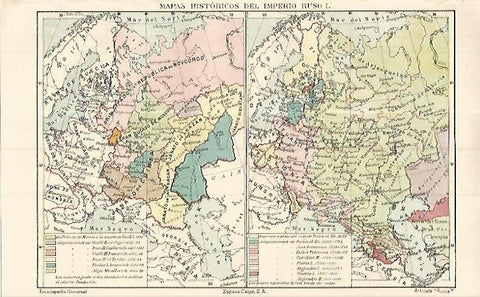 LAMINA ESPASA 17190: Mapas historicos del Imperio Ruso