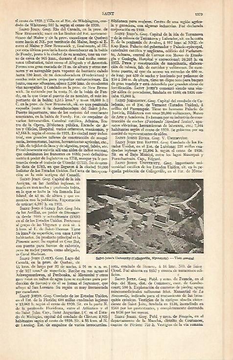 LAMINA ESPASA 17191: Universidad de Saint John en Estados Unidos