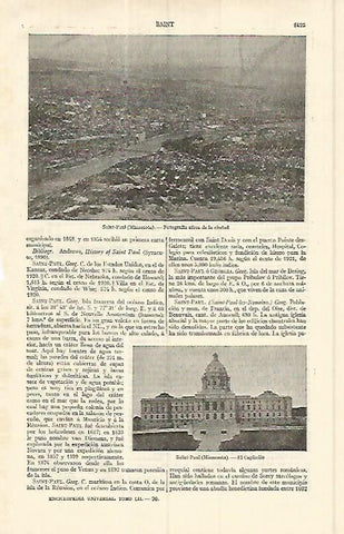 LAMINA ESPASA 17213: Vista aerea de Saint Paul Estados Unidos