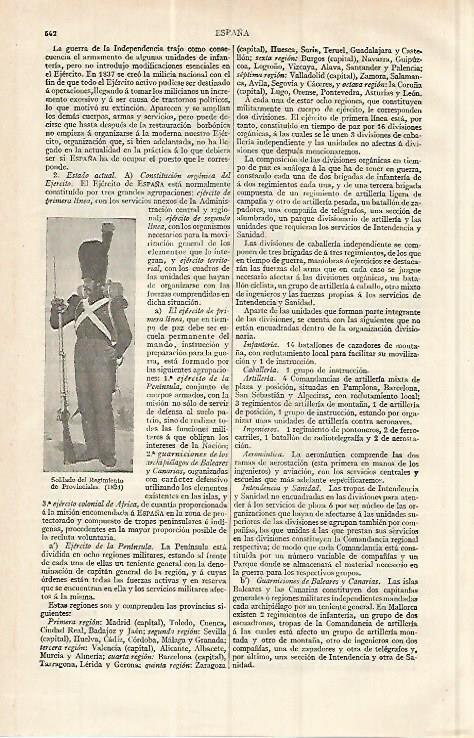 LAMINA ESPASA 17236: Soldado del Regimiento de Provinciales en 1824