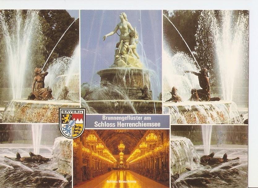 Postal 031386 : Brunnengefluster am Schloss Herrenchiemsee