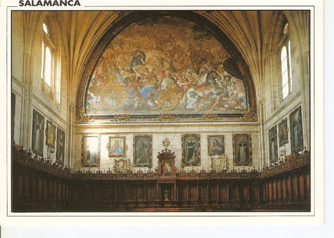 Postal 040723 : Salamanca. Convento de San Esteban. Coro con silleria y mural de Palomino