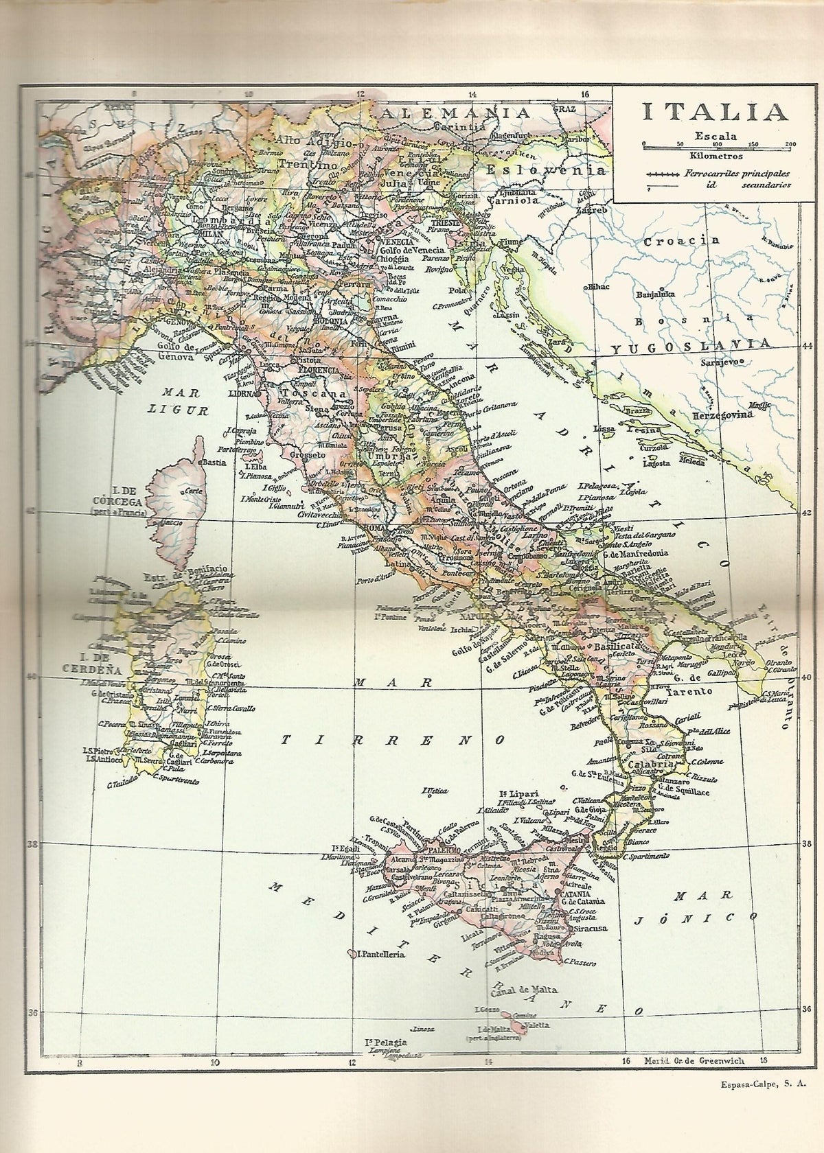 Lamina 189: Mapa de Italia