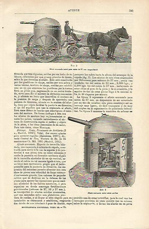 LAMINA ESPASA 12599: Afustes para cañon