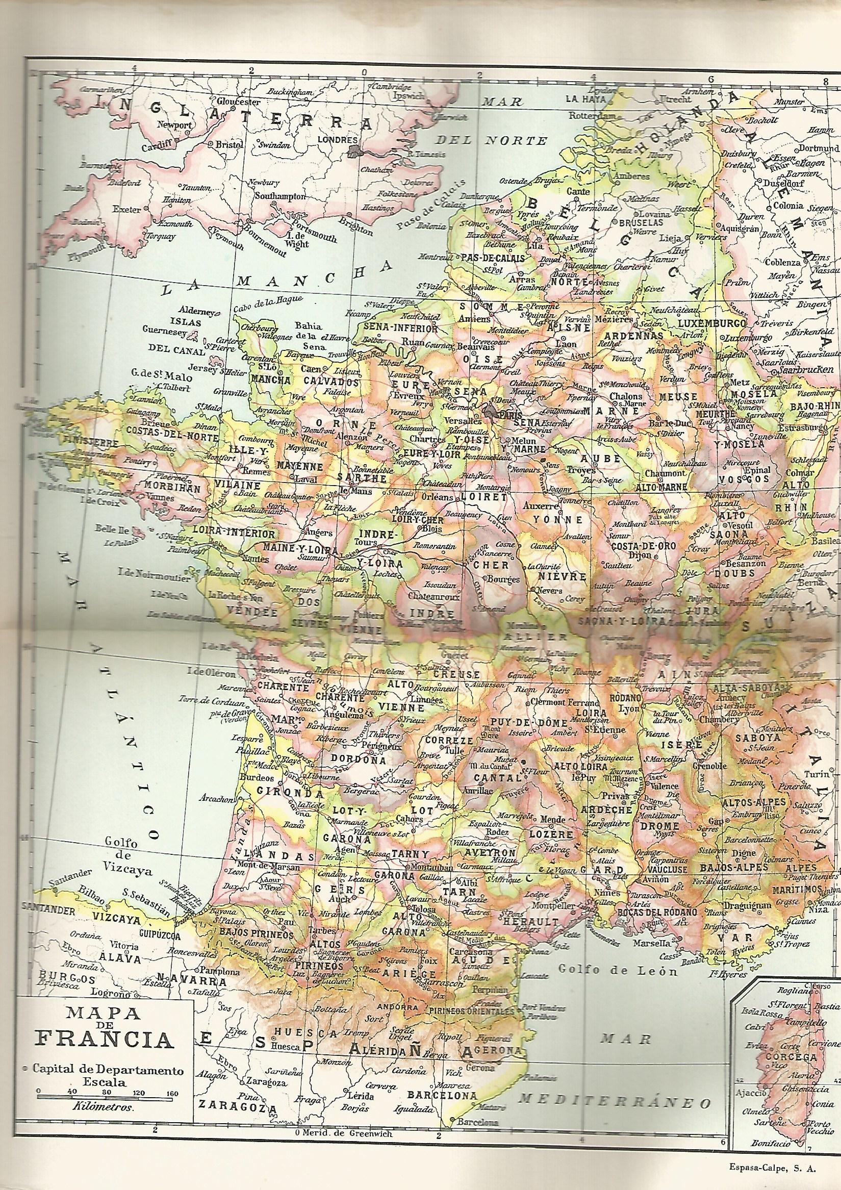 Lamina 198: Mapa de Francia