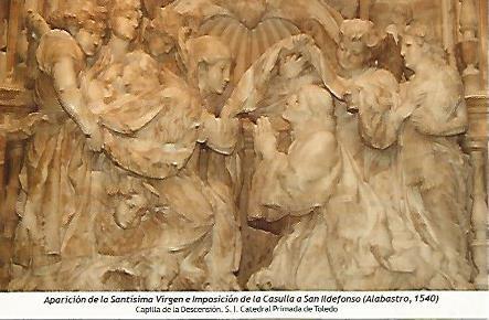 POSTAL 54350: Aparicion de la Virgen e Imposicion de la Casulla a San Ildefonso (1540). Catedral de Toledo