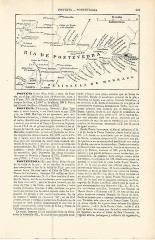 LAMINA ESPASA 10491: Mapa de la Ria de Pontevedra