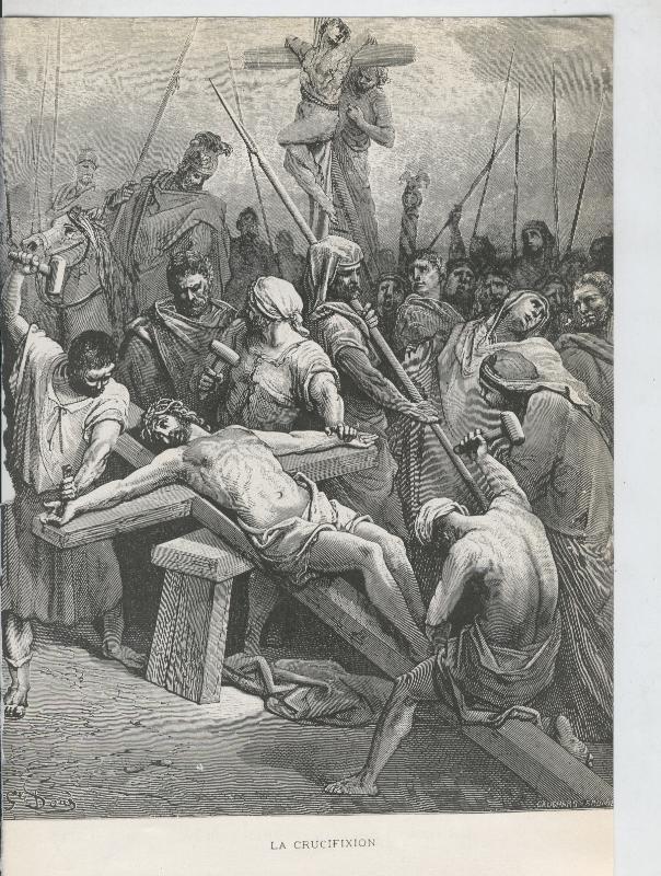 Lamina de Gustavo Dore: La crucifixion