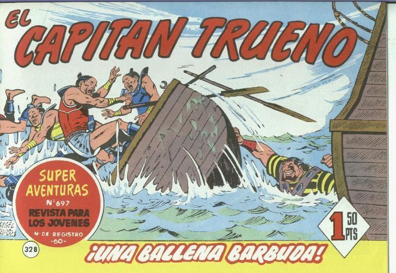 El Capitan trueno facsimil numero 328: Una ballena barbuda