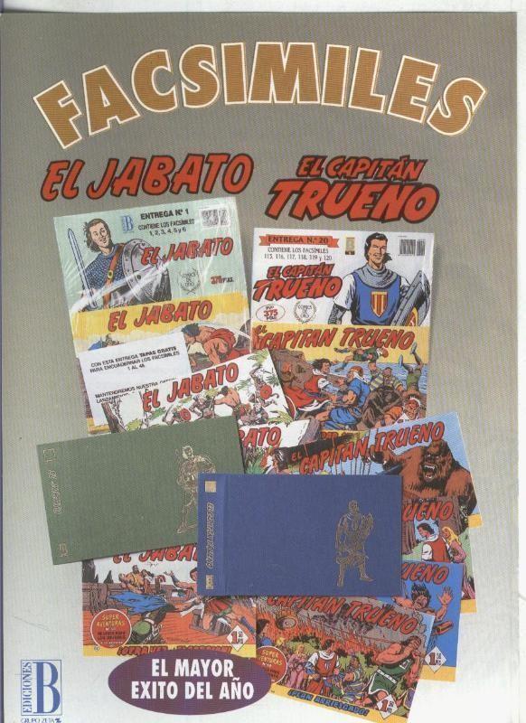 Folleto Propaganda Ediciones B: Facsimiles: El Jabato-El Capitan Trueno