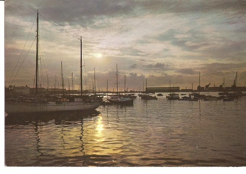 Postal 024988 : Puesta de Sol. Puerto. Alicante