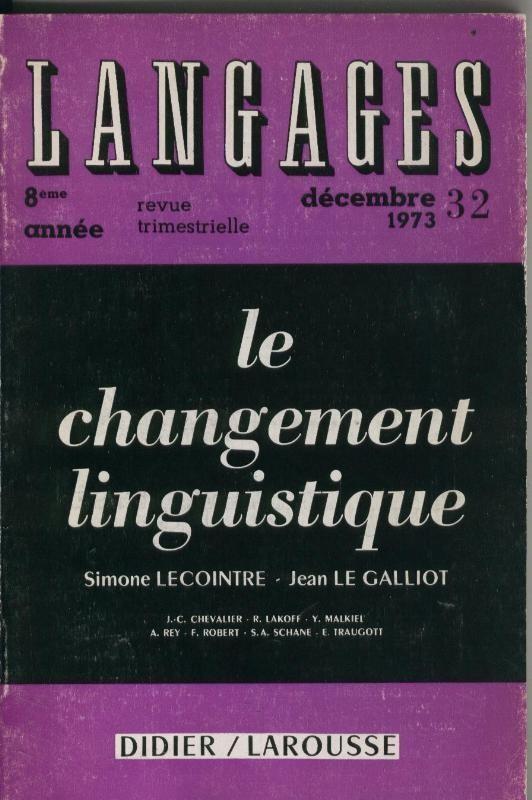 Langages numero 32: Le changement linguistique