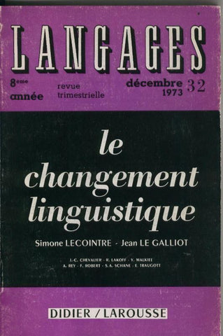 Langages numero 32: Le changement linguistique