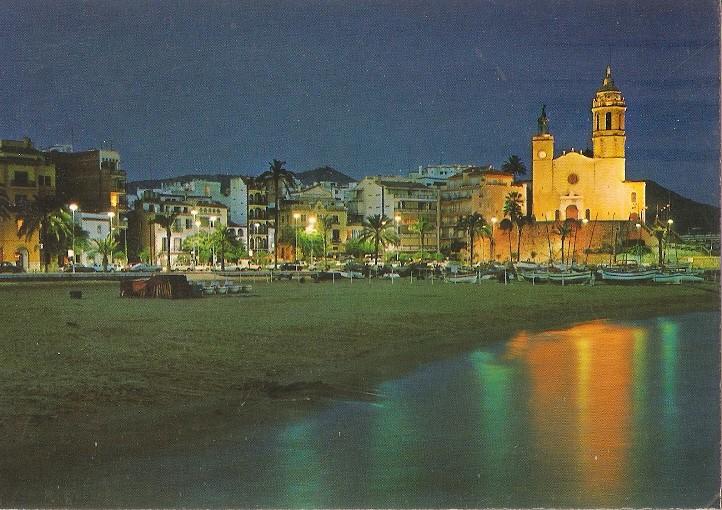 Postal 049263 : Costa Dorada Sitges. Vista nocturna