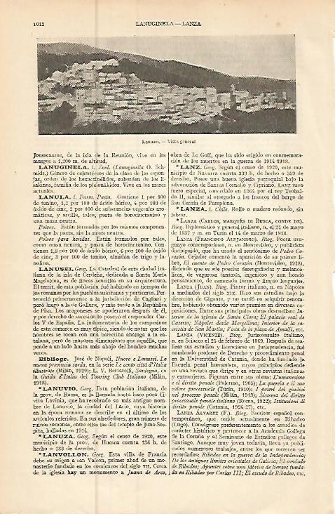 LAMINA ESPASA 9298: Vista de Lanusei Italia