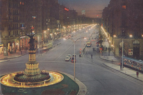 Postal 61165 : Zaragoza. Paseo de la Independencia. Nocturna