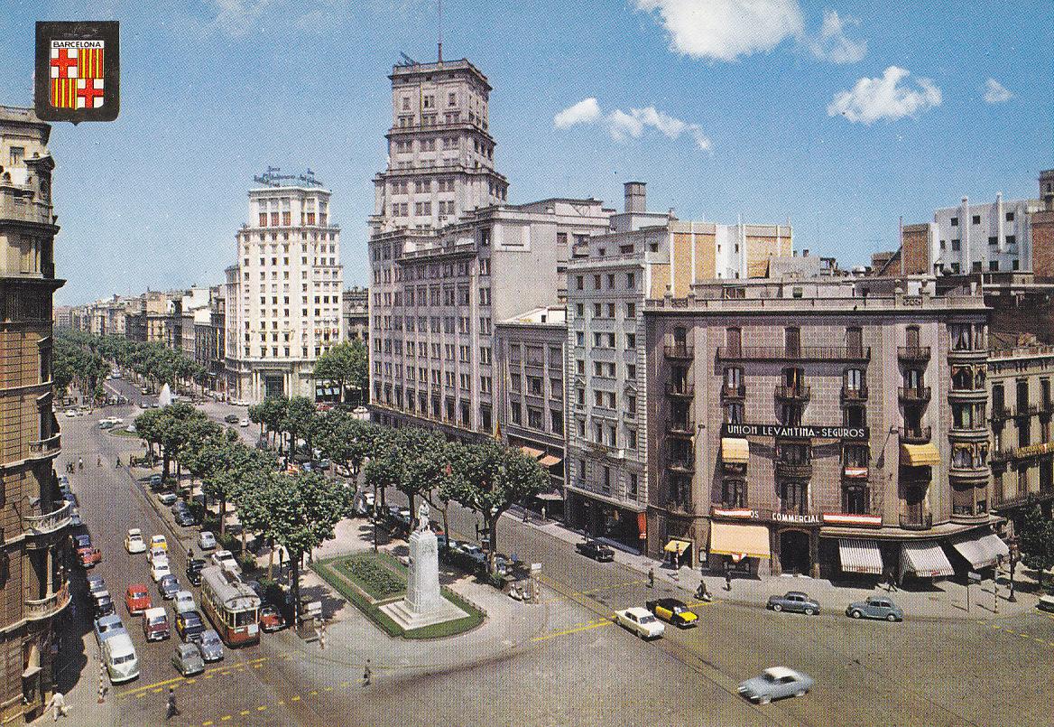 Postal 61185 : Barcelona. Avenida Jose Antonio. Detalle
