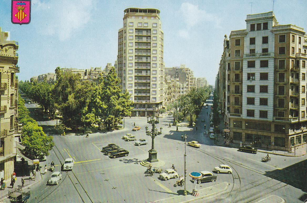 Postal 61229 : Valencia. Gran Via Marques del Turia y Avenida Jose Antonio