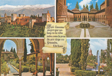 Postal 61238 : Granada. Alhambra. Vista general. Patio de los Leones y Generalife