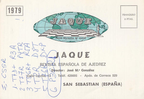 Postal 61288 : Revista informativa de ajedrez. San Sebastian (España)