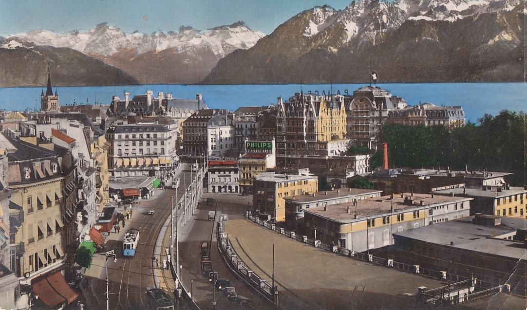 Postal 61438 : Lausanne - Le Grand Pont et les Alpes