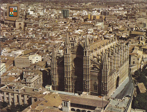 Postal 61490 : Mallorca. Palma. Vista aerea de la Catedral