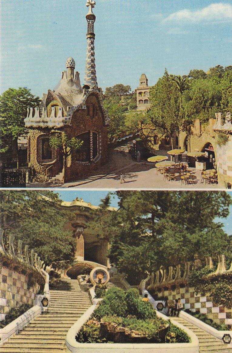 Postal 61508 : Barcelona. Parque Guell (Arquit. Gaudi). Vista parcial de la Entrada