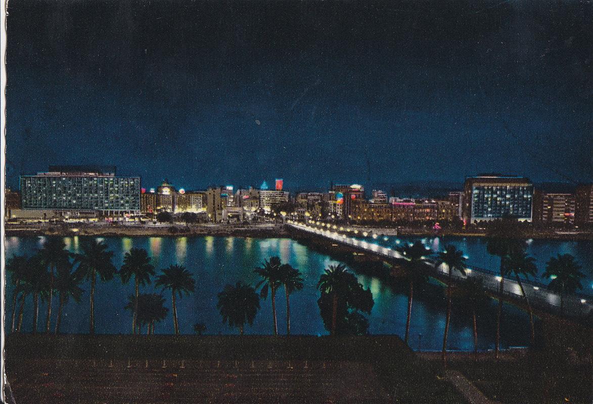 Postal 61564 : Cairo. River Nile and town by night