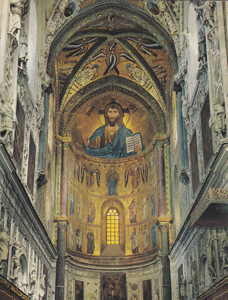 Postal 61684 : Cefalu. Cattedrale. Detail of the mosaics of the XII C.