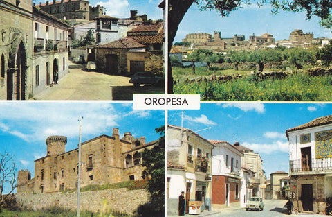 Postal 61889 : Oropesa (Toledo). Vista parcial y puesta de sol
