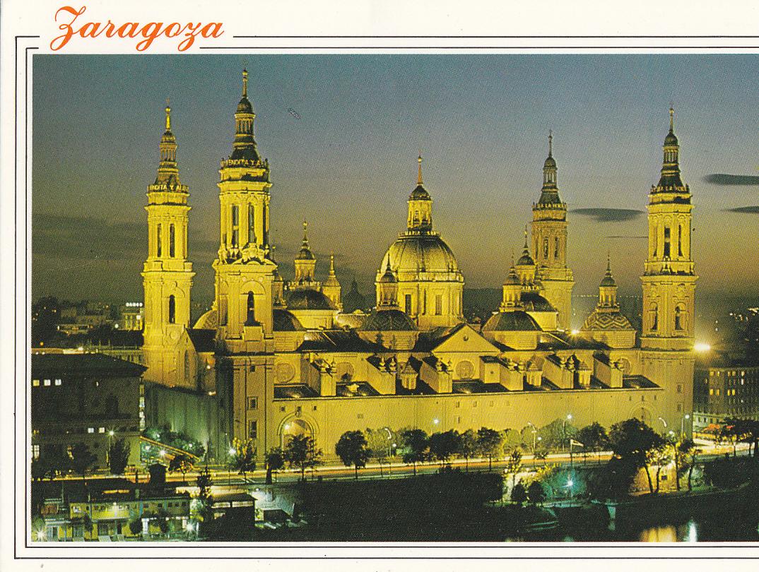 Postal 61893 : Zaragoza. El Pilar vista nocturna